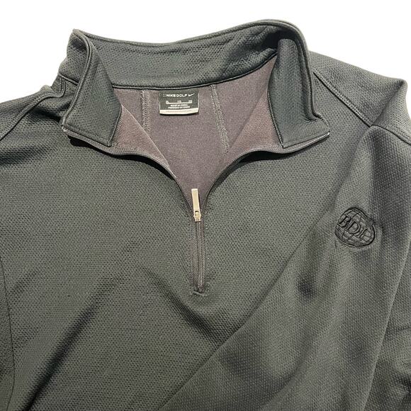 Men Nike Golf Long Sleeve 1/4 Zip‎ Pullover Jacket Size XL Black With Logo - Picture 1 of 7